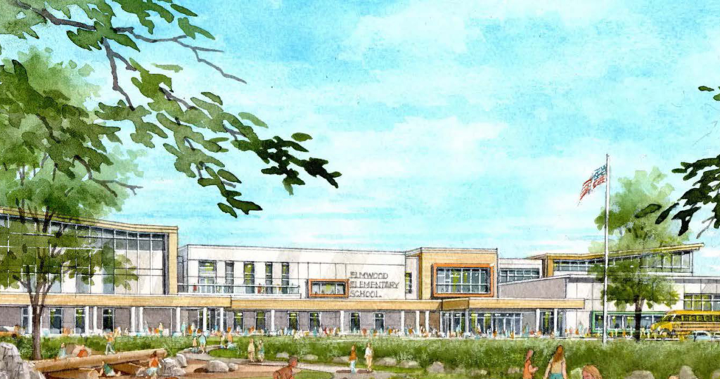 artist rendering of the new elmwood school